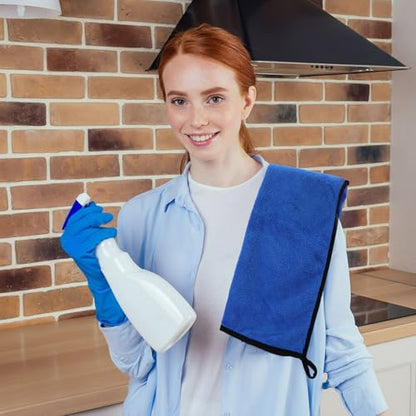 Tallew 80 Pcs Microfiber Towels:16"x16" Microfiber Drying Towels Bulk Micro Fiber Car Cleaning Cloth for Cars Drying Washing Polishing Office Windows Cleaning Household Supplies (Blue) - color: Blue