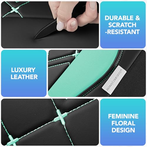 Road Comforts Seat Covers, Premium Leather Car Seat Covers Full Set for Women Girls,Airbag Compatible, Automotive Seat Covers Universal Fit Most Cars,Vans,Truck,SUV - color: Mint Full Set