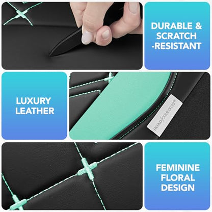 Road Comforts Seat Covers, Premium Leather Car Seat Covers Front Seat for Women Girls,Airbag Compatible, Automotive Seat Covers Universal Fit Most Cars,Vans,Truck,SUV - color: Mint Front