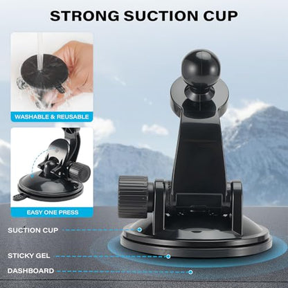 1Zero 2 PCS Adjustable GPS Car Mount for Garmin Nuvi Dezl Drive Drivesmart Zumo Driveassist DriveLuxe StreetPilot RV, Replacement Suction Cup GPS Dash Ball Mount Dashboard Windshield Car Holder
