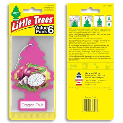 LITTLE TREES Car Air Freshener | Hanging Tree Provides Long Lasting Scent for Auto and Home | 24 Air Fresheners |Dragon Fruit - color: Dragon Fruit