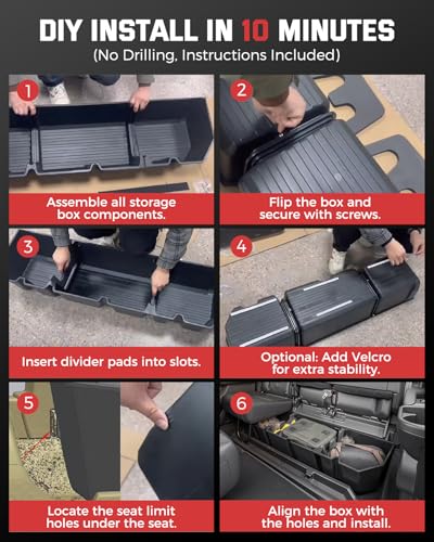 Under Seat Storage for Honda Ridgeline: 2006-2026 Crew Cab, Truck Second-Row Underseat In-Cabin Storage Bin for Ridgeline, Car Accessories Rear Under-Seat Organizer Tool Box for Ridgeline(w/ Mesh Net)