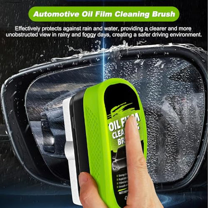 Automotive Oil Film Cleaning Brush,Car Glass Oil Film Cleaner Brush, Clear Vision Windshield Cleaner,Glass Coating Cleaner Board, Anti-Rain Fog, Improves Clarity and Safer Driving (1 Set) - size: 1 Set