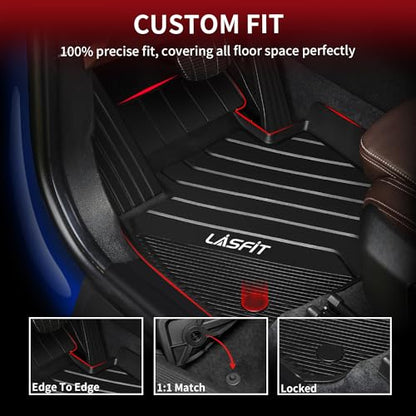 LASFIT Floor Mats Fit for BMW X2 2018-2023/ BMW X1 2016-2022 M35i, sDrive28i, xDrive28i, Custom Fit TPE All Weather Waterproof Floor Liners Front & Rear Rows Car Liners, Black - size: 1) X2 2018-2023 | X1 2016-2022 | Floor Mats