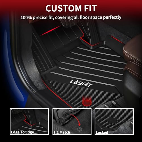 LASFIT Floor Mats Fit for BMW X2 2018-2023/ BMW X1 2016-2022 M35i, sDrive28i, xDrive28i, Custom Fit TPE All Weather Waterproof Floor Liners Front & Rear Rows Car Liners, Black - size: 1) X2 2018-2023 | X1 2016-2022 | Floor Mats