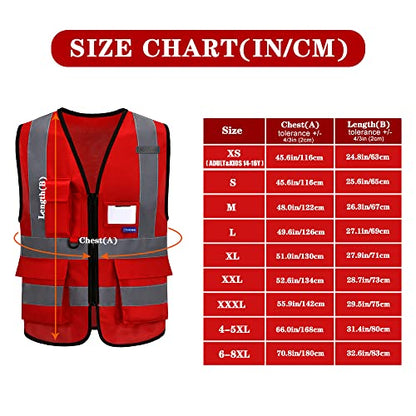 red vest for men safety - color: Red, size: 3X-Large