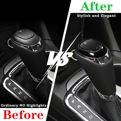 TOMALL Stainless Steel Car Gear Shift Knob Cover Compatible with Chevy Equinox 2018-2020 Malibu XL 2016-2020 Cruze 2017-2019 Shifter Panel Trim Gear Lever Cover for Car Accessories (Black Titanium) - color: Black Titanium