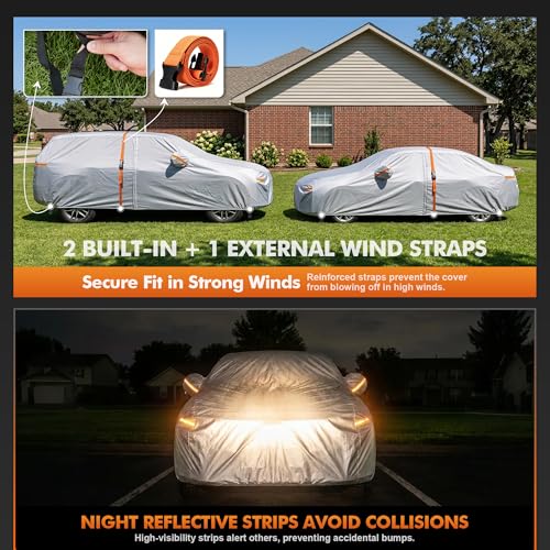 Car Cover Waterproof All-Weather,Heavy-Duty Outdoor Full Exterior Automobiles SUV(Length 182-190 inch) with Windshield Sun Shade Universal Fit Toyota RAV4,CRV,Model Y,Q5,Equinox,Rogue etc - size: Fit SUV Jeep 182-190 inch(YL)