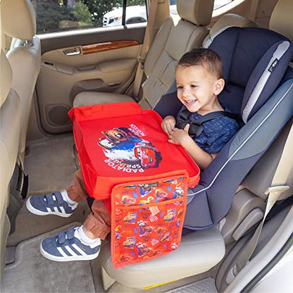 J.L. Childress Disney Baby 3-IN-1 Kids Travel Tray & Tablet Holder - Car Seat Lap Tray Desk for Toddlers, Road Trip Essentials, Activity Table, Travel Accessories - Cars - style: Cars