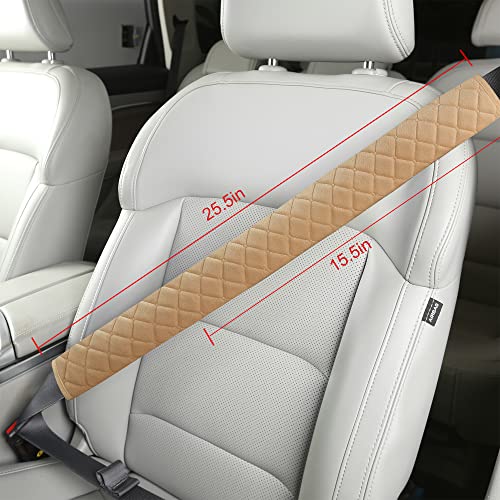 HighnessHwoo Extra Long Seatbelt Covers for Adults Kids Women & Men, Soft Car Seat Belt Strap Cushion for Sedan, SUV, Trucks, Shoulder Neck Chest Protector Pads, Auto Accessories, 1pc, Beige 15.5in - color: Beige, size: 15.5in - 1pc