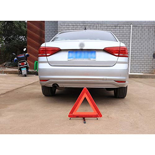 Triangle Reflective Light Kit Foldable Car Safety Sign with Led Function for Day and Night Use Includes Tripod Road Flasher for Enhanced Visibility