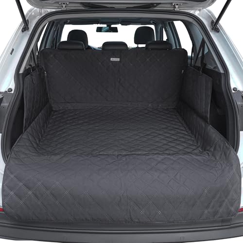 ALLANSING SUV Cargo Liner for Dogs - Heavy-Duty 900D Oxford Waterproof Pet Cargo Protector with 3-Sided Zippered All-Round Protection & TPU Suction Cups, Fits Compact SUVs - size: Small