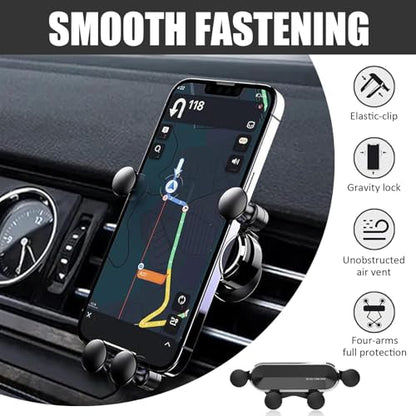 Car Air Vent Phone Holder, Auto-LockGravity Mechanical Car Phone Mount, Anti-shake Anti-slip Smartphone Navigation Mount, Universal for Most Vehicles (Black)