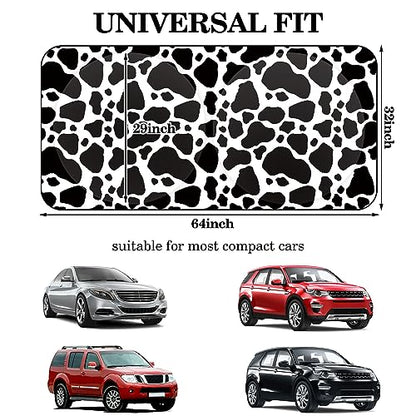 Windshield Sun Shade Foldable Car Front Window Covers for Car Accessories Sun Heat UV Rays Visor Protector Protection for Universal Cars SUV Truck(Cow Print) - style: Cow Print
