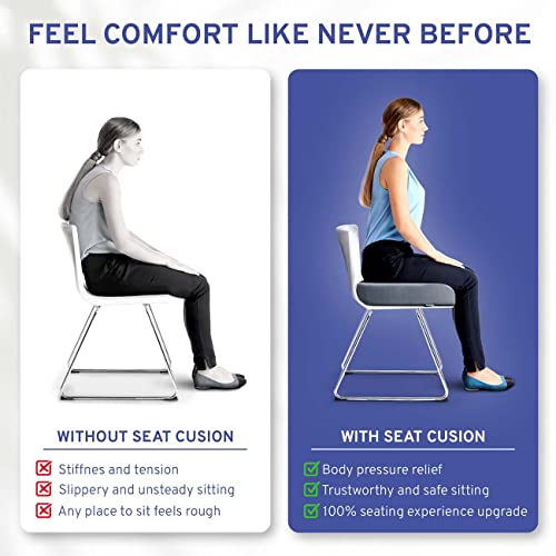 ComfySure Seat Cushion Extra Large - Firm Memory Foam Chair Pad for Recliner, Wheelchair, Office Chair, Stadium, Bleacher, Car, Floor, Patio Furniture, Bariatric Overweight Users 19”x17”x3” - color: Grey