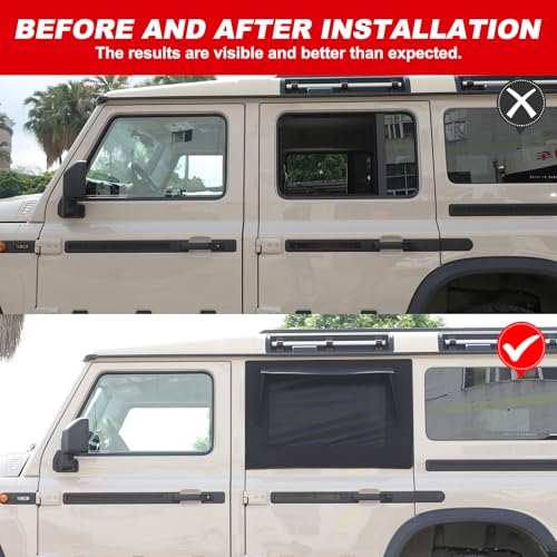 Front and Rear Side Window Sun Shade Compatible with INEOS Grenadier 2020-2024 2025+, Breathable Car Window Camping Screens, Side Windows Privacy Full Covers/Half Shade Options (Rear)