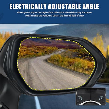 Passenger Side Mirror Assembly Compatible with Toyota Corolla 2020-2025 Non-heated Power Adjustable Glass Replace 8791012F60, TO1321391, 8791002916, 8791002928 Black (3Pin Right) - style: 3pin Right