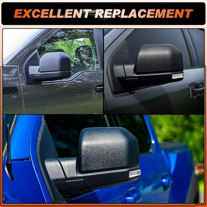 Glossy Black Mirror Cover Caps Rearview Side Mirror Covers Fit for Ford F150 2015-2020 Left Driver Side Replaces #FL3Z-17D743-BA -1 PC - size: Fit for Ford F150 2015-2020-Left Driver Side