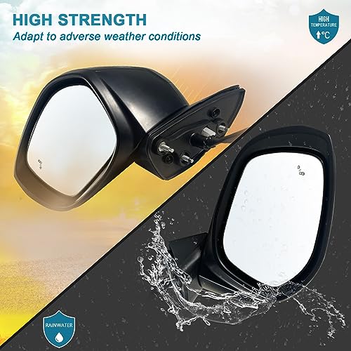 Left Driver Side Mirror Fits 2022-2026 HONDA CIVIC Sedan/Hatchback With Power Glass, Heated, Blind Spot Detection and Manual Folding Match to Crystal Black Pearl Replace HO1320351 (7 Pins) - size: L-7Pins