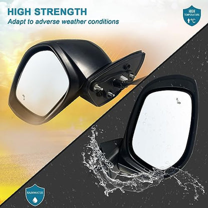 Left Driver Side Mirror Fits 2022-2026 HONDA CIVIC Sedan/Hatchback With Power Glass, Heated, Blind Spot Detection and Manual Folding Match to Crystal Black Pearl Replace HO1320351 (7 Pins) - size: L-7Pins