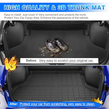 K4 Cargo mat - Trunk Mat for Kia K4 2025 2026, All Weather Trunk Mat for K4 Accessories, Heavy Duty Rubber Mats, Car Accessories - size: 4)Kia K4 25-26