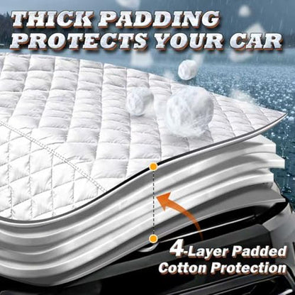 Hail Protector Car Cover, Multi-Layer Cotton Padded Half Car Cover, Thickened Top Protection for Hail, Snow & Impact, Fits Sedan L - size: 1-Sedan L