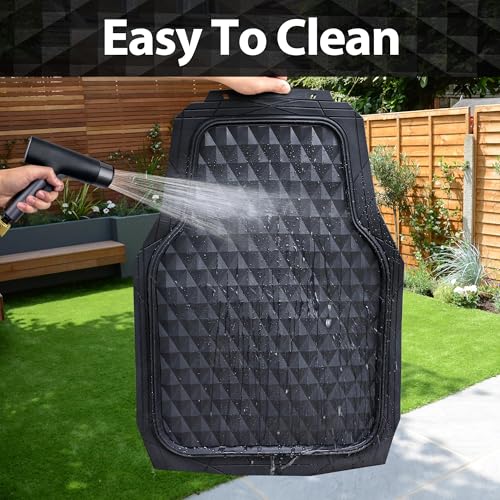CAR PASS Heavy Duty Rubber Car Mats, Deep Dish All-Weather Floor Mat for Car Full Set Durable Anti-Slip 3D Rhombus Waterproof Trim to Fit Liner Universal Fit Automotive,Sedan,SUV,Truck, 3 Piece Black - color: black