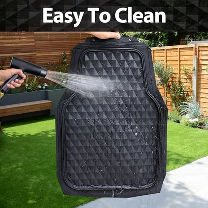 CAR PASS Heavy Duty Rubber Car Mats, Deep Dish All-Weather Floor Mat for Car Full Set Durable Anti-Slip 3D Rhombus Waterproof Trim to Fit Liner Universal Fit Automotive,Sedan,SUV,Truck, 3 Piece Black - color: black