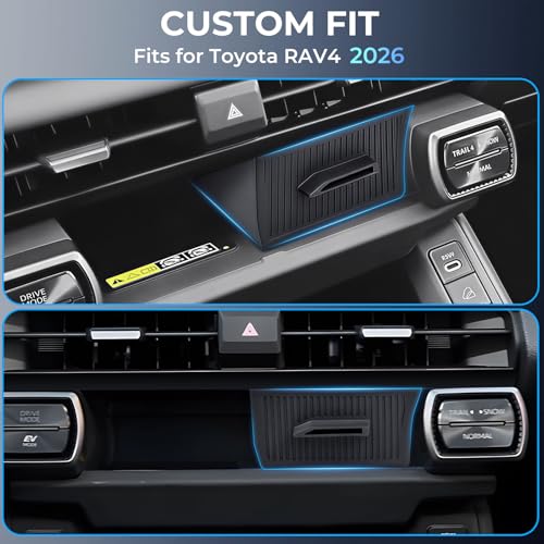 Center Console Organizer Tray Storage Box for Toyota RAV4 2026, Interior Accessories Removable Insert Drawer Tray for 2026 RAV 4, Black - style: 12) Fits for RAV4 2026, Console Drawer