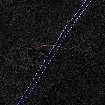 EZAUTO WRAP Universal Real Velvet Shift Knob Shifter Boot Cover Black with Blue Stitches Genuine Leather MT at Sport - color: Velvet With Blue Stitches