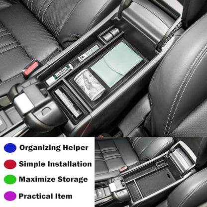 RUNROAD Center Console Organizer Tray Compatible with Honda HR-V 2023 2024 2025 2026 HRV Accessories, ABS Console Organizer Armrest Storage Box Coin Holder, Black