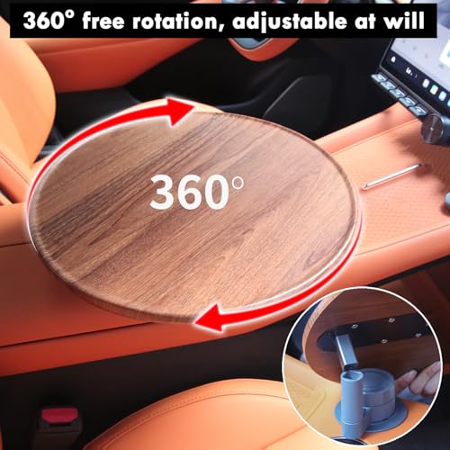 Car Tray & Car Desk for Laptop with 360° Rotating Wooden Car Laptop Mount Car Table Car Food Tray – Universal Steering Wheel Table for Tesla Model Y/3/S, Ford F-150 Explorer & Most Vehicles - size: Center Consoles Car Tray