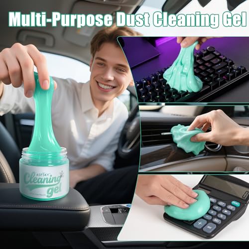 ASFSKY Car Cleaning Gel (Aromatherapy aroma) Dust Cleaning Putty Universal Car Interior Cleaner Keyboard Dust Remover Car Slime Gifts for Men Women girl（4 pack） - color: Multi