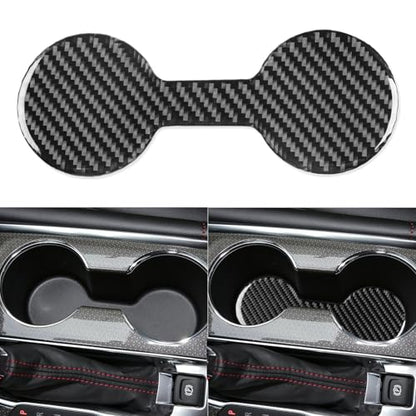 Black Carbon Fiber Compatible with Chevy/Chevrolet Malibu 2016-2025 2017 2018 2019 2020 2021 2022 2023 2024 Accessories Car Cup Coaster Cup Holders Embedded Cover Interior Trim Decal - color: Cup Holder Pad