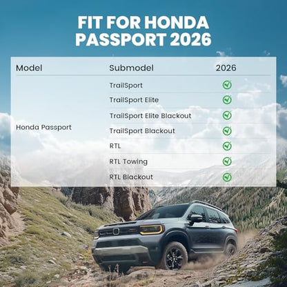 LASFIT Rear Seat Back Protector for Honda Passport 2026, All Weather TPE Pet Friendly Custom Fit Passport Second Row Back Seat Cover Mat Liner Accessories, Black - style: 7）For Honda Passport | 2026 | Seat Back Protector