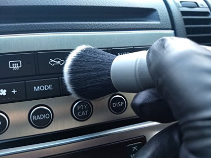 Detail Factory - Synthetic Detailing Brush Set - Ultra-Soft Interior Car Cleaning Brushes for, Screens, Emblems, & Tight Spaces - Gray - color: Gray