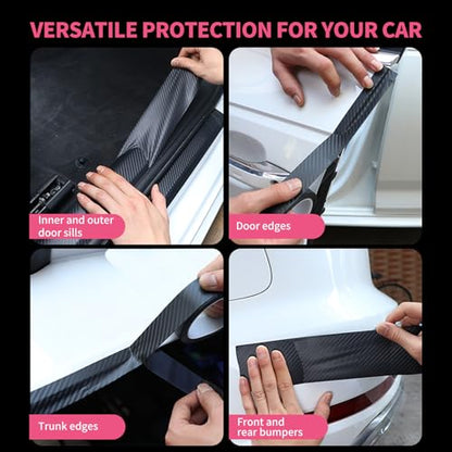 Carbon Fiber Vinyl Wrap for Cars Door Protector Edge Guards 0.5mm Thick 33ft Length Multi Width Options Universal Fit Hood Trunk Dashboard Motorcycle More (2.7In x 33Ft) - size: 2.7In x 33Ft (0.5mm)