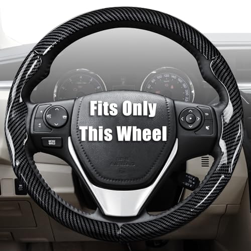 Aimato Customized Steering Wheel Cover for Toyota Corolla 2014-2019 / RAV4 2013-2018, Thin,Anti-Slip,Scratch-Resistant Exclusive Car Accessory for Toyota, Bright Black - color: Bright Black, size: For Corolla 2014-2019/RAV4 2013-2018