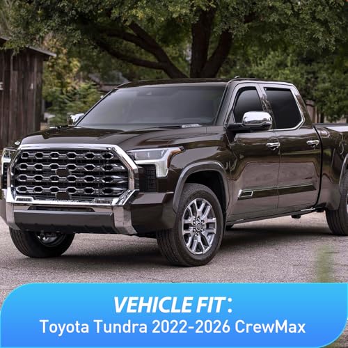 Nilight Side Window Deflectors for Toyota Tundra Crew Max 2022-2026 Window Visors Rain Guards, Vent Shade for Fresh Air, Rain & Snow Protection, Wind Noise Reduction-4PCS
