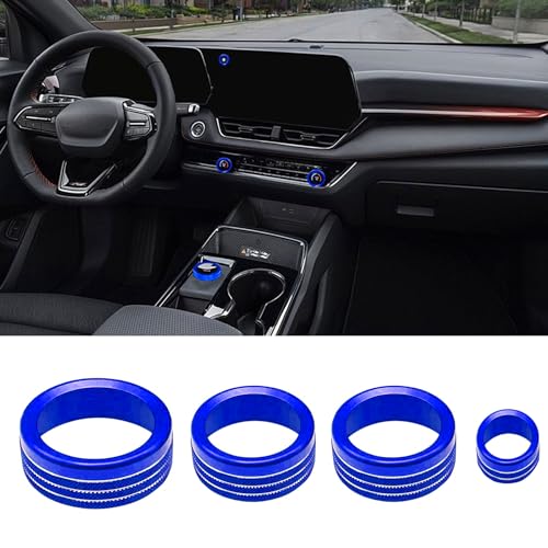 AC Volume Shift Knob Cover for Chevrolet Chevy Equinox 2025 2026 Interior Accessories Dashboard Cover 4WD Air Conditioner Switch Decor Trim (Blue) - color: Blue