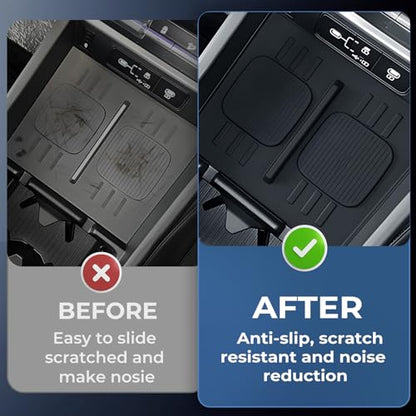 Center Console Wireless Charging Protective Mats for Hyundai Santa Fe 2024 2025 2026, Interior Accessories Silicone Non-Slip Anti-Dust Waterproof Pad, Black - style: Fits for Hyundai Santa Fe 2024-2026