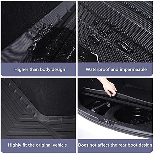 Elsetyler Custom Fit for Cargo Liner Mazda 3 Hatchback 2014-2018 - Black TPE All Weather Heavy Duty Waterproof Rear Cargo Tray Trunk Floor Mat Protector - color: Mazda 3 Hatchback 2014-2018