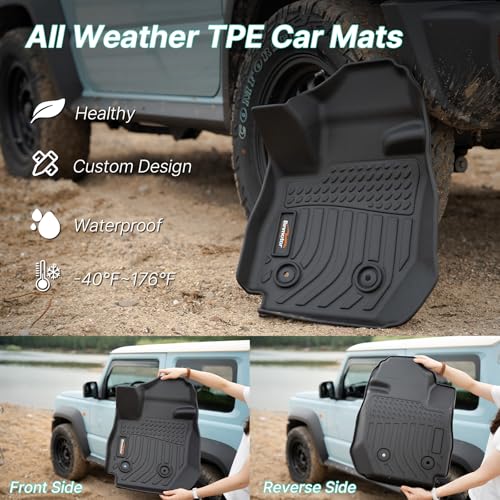 Binmotor-Floor Mats & Cargo Liner for Jeep Grand Cherokee L 2021-2025(Only for 7 Seats/Bench Seat), TPE All Weather Car Mats for Jeep Grand Cherokee L Accessories Custom Fit Cargo Trunk - style: 11) Car Mats for Jeep Grand Cherokee L 7 Seats(2021-2025)