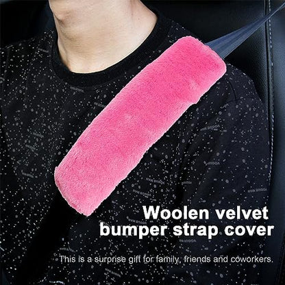 Ziciner 2 Packs Car Seatbelt Covers Shoulder Pad, Universal Soft Faux Sheepskin Shoulder Cover for Comfortable Driving, Fluffy Seat Belt Protector Help to Protect Your Neck and Shoulder (Pink) - color: Pink