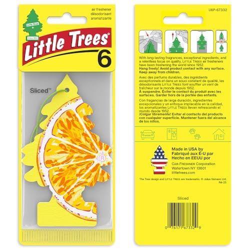 LITTLE TREES Car Air Freshener | Hanging Tree Provides Long Lasting Scent for Auto and Home | 24 Air Fresheners |Sliced - color: Sliced
