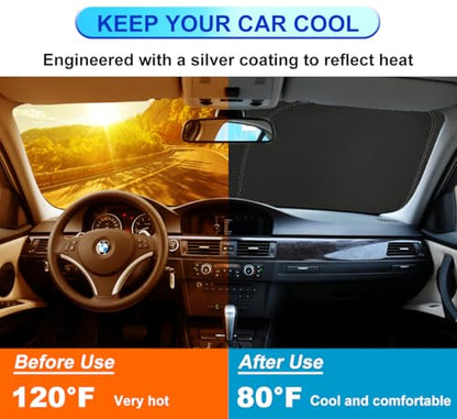 Windshield Sun Shade for BMW 3 Series 2006 2007 2008 2009 2010 2011 Front Window Shade Sun Visor Protector BMW 3 Series Accessories Foldable Sunshade 240T Reflective Polyester Blocks UV Rays Keep Cool - size: for BMW 3 Series 2006-2011