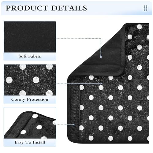 Bolaz Black Polka Dots Car Seat Strap Pads Seatbelt Covers Cushion Shoulder Strap Pads for Adults Soft 2Pcs - color: Black Polka Dots, size: Medium