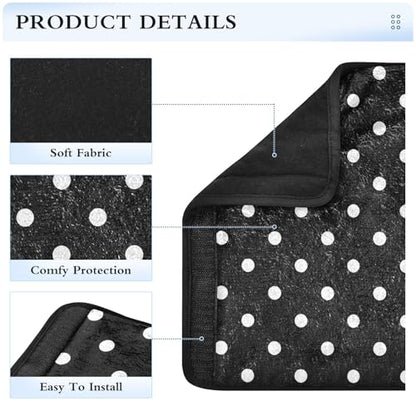 Bolaz Black Polka Dots Car Seat Strap Pads Seatbelt Covers Cushion Shoulder Strap Pads for Adults Soft 2Pcs - color: Black Polka Dots, size: Medium