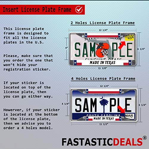 Fastasticdeals Metal Insert License Plate Frame I'd Rather Be Playing Tennis C Weatherproof Car Accessories Chrome 2 Holes Solid Insert - color: Chrome 2 Holes Solid Insert