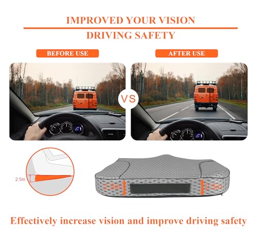 kingphenix Premium Car Seat Cushion, Memory Foam Driver Seat Cushion to Improve Driving View- Coccyx & Lower Back Pain Relief - Seat Cushion for Car, Truck, Office Chair (4D Mesh Gray) - color: 4d Mesh Gray